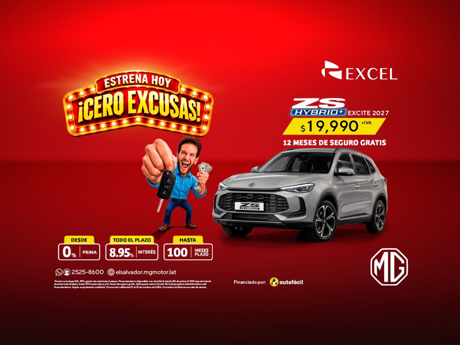 ¡CERO EXCUSAS! Precio desde $19,990+IVA y 12 meses de seguro gratis