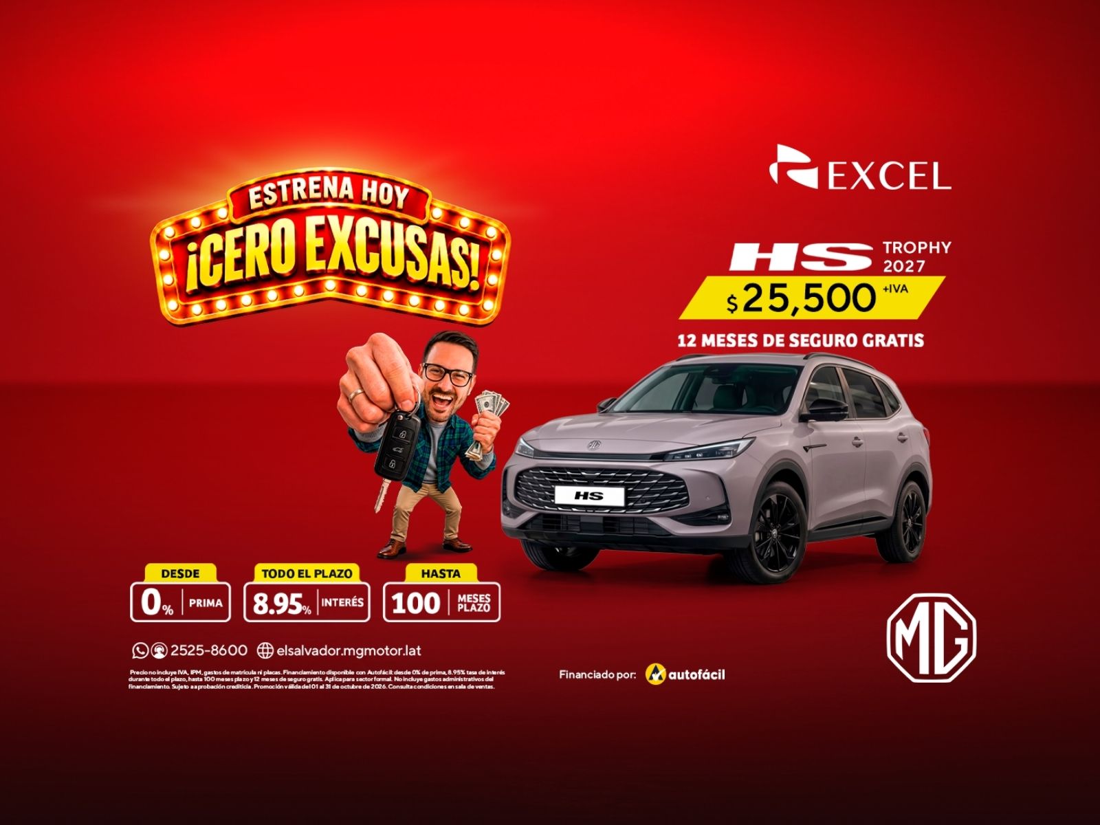 ¡ESTRENA HOY! Nueva MG HS 2027 en $25,500+IVA con 12 meses de seguro gratis